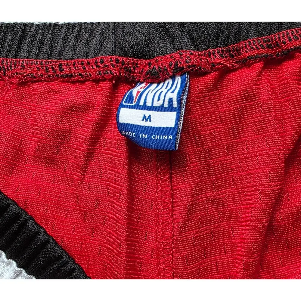 NBA Classic Basketball Shorts Red White Black Size M NWT Polyester
